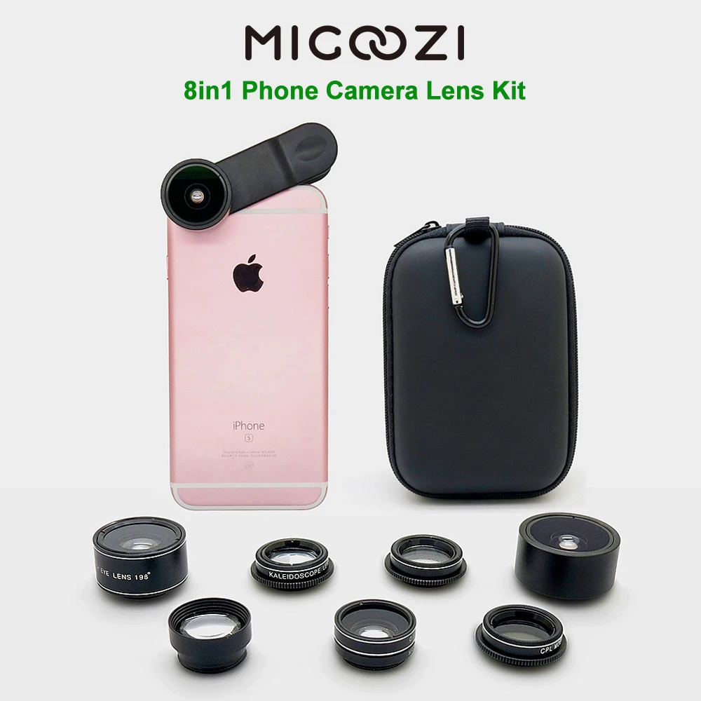 

Phone Camera Lens Kit Wide Angle Macro Fisheye Telephoto CPL Starburst Lens for XiaoMi iPhone Samsung Huawei Meizu Smartphones