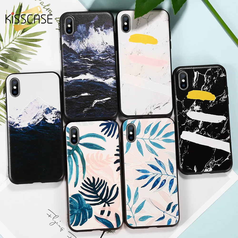 

KISSCASE Mountain Embossed Phone Case For Xiaomi Mi 8 lite Mi 9 SE Soft TPU Cases For Redmi Note 7 6 4 Pro 6A Pocophone F1 Cover