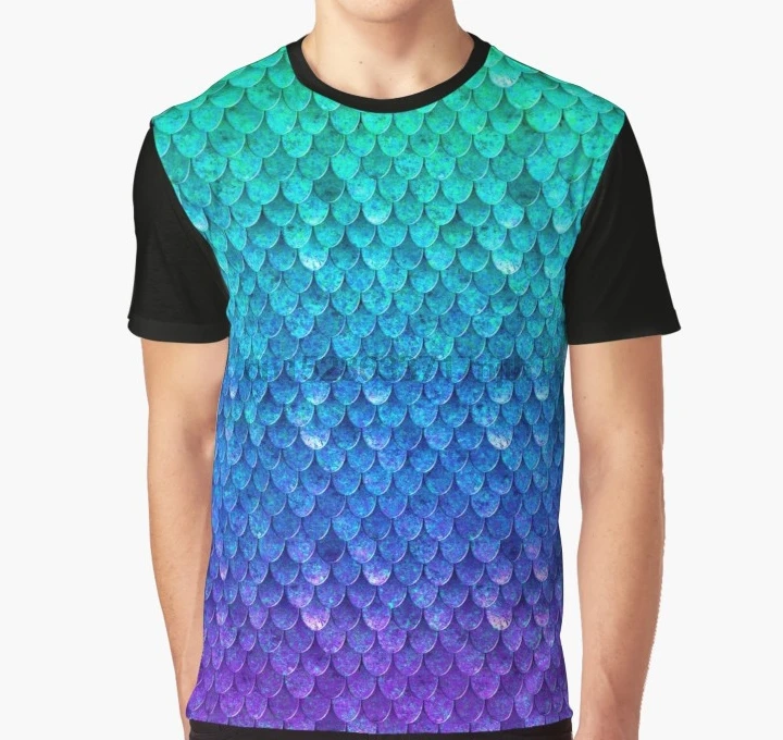 

All Over Print 3D Tshirt Mermaid Scales Full Print Big print Graphic T Shirt
