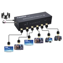 2x4 HDMI 2,0 переключатель разветвитель 4K HDMI коммутатор/разветвитель SPDIF аудио поддержка 4 K/60 Гц и возможность понижения вывода для 4K и 1080P