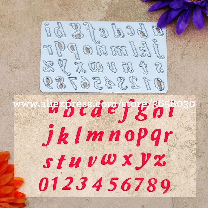 

Lowercase English Alphabet Number Scrapbook DIY album Card Paper Card Maker Metal Die Cut Stamps Stencil 8072584
