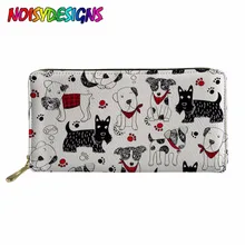 Женский кошелек Длинные кошельки на молнии бульдог печать сумка из искусственной кожи женские кошельки и кошельки клатчи женский кошелек