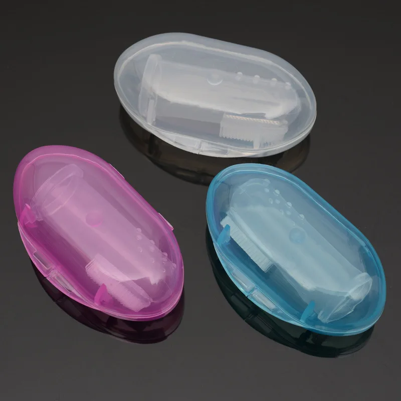 1pc Kids Baby Silicone Finger Toothbrush with Box for Newborns Soft Rubber Gum Teeth Clean Massage Non Toxic Brush Dental Care