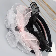 1 шт. повязки для женщин большой трехслойный пряжа точка лук уши кролика повязка на голову Классический китайский стиль G0408