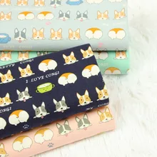 Половина двора милая собака печати утолщаются хлопчатобумажная ткань ручной работы DIY мешок швейный материал хлопок B453