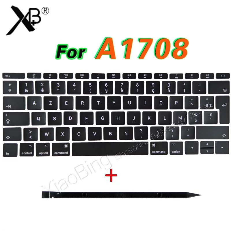 Macbook Pro retina 13 1" A1706 A1707 A1708 FR Французская клавиатура azerty ключ Кепки s - Цвет: Черный