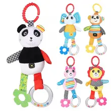 Baby Rattle Music Toy Crib Stroller Ring Bell Baby Infant Cute Plush Animals Music Hanging Toys Pacify Cloth Stroller Pull Bell adorable baby rattles plush crib stroller infant baby pram striped cute rattle hanging rabbit bear animal toy