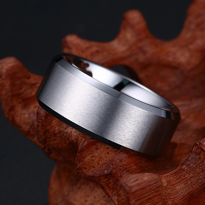 3 Colors Fashion tungsten rings 8MM wide Silver & gold color wedding rings for women and men jewelry