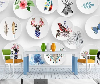 

Bacaz 8D Deer Animal White Dish 3d Wallpaper Mural for Bedroom Sofa Background 3d Flower Wall Mural Wall paper 3d Wall Decor