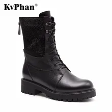 KvPhan Wool Fur Warm Women Boots Black Sheep Suede Boots For Women Ankle Back Zipper Low Square Heels Shoes Plush Size 35-41