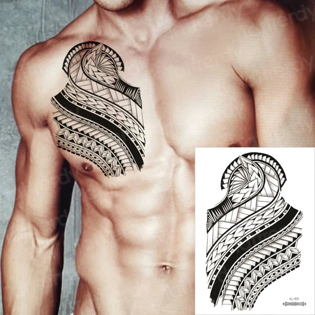 tribal tattoos for men chest and arm