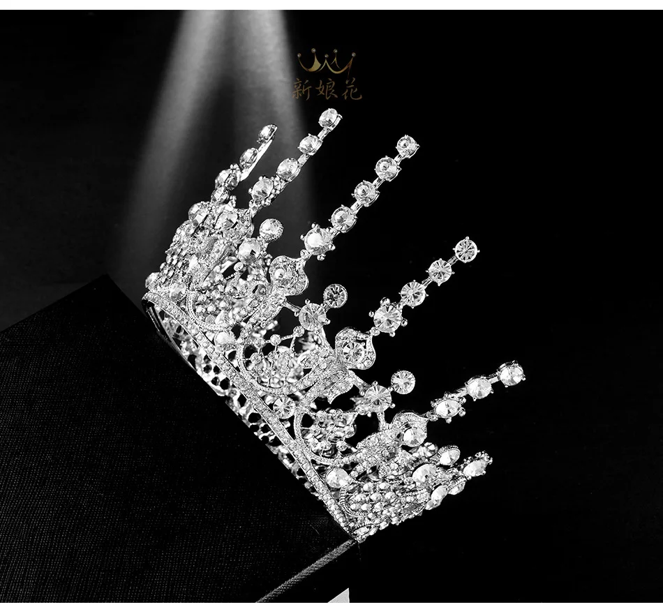 Luxuoso Cristal Cintilante Barroco Rainha Casamento Prom Pageant Diadema Headpiece Bridal Jóias acessórios de Cabelo (3)