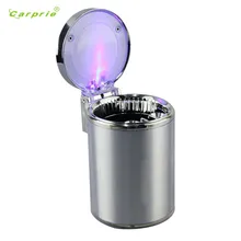 Автомобильный Универсальный Серебряный светодиодный светильник, уникальный портативный автомобильный держатель пепельницы для сигарет, клейкие аксессуары для салона автомобиля, 18mar 29