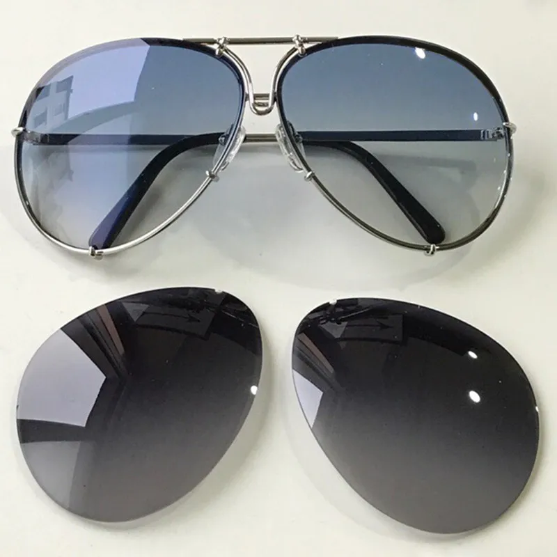 Модные Сменные стёкла женские солнцезащитные очки большого размера солнцезащитные очки мужские и женские двойные линзы овальные очки UV400 - Цвет линз: No 3