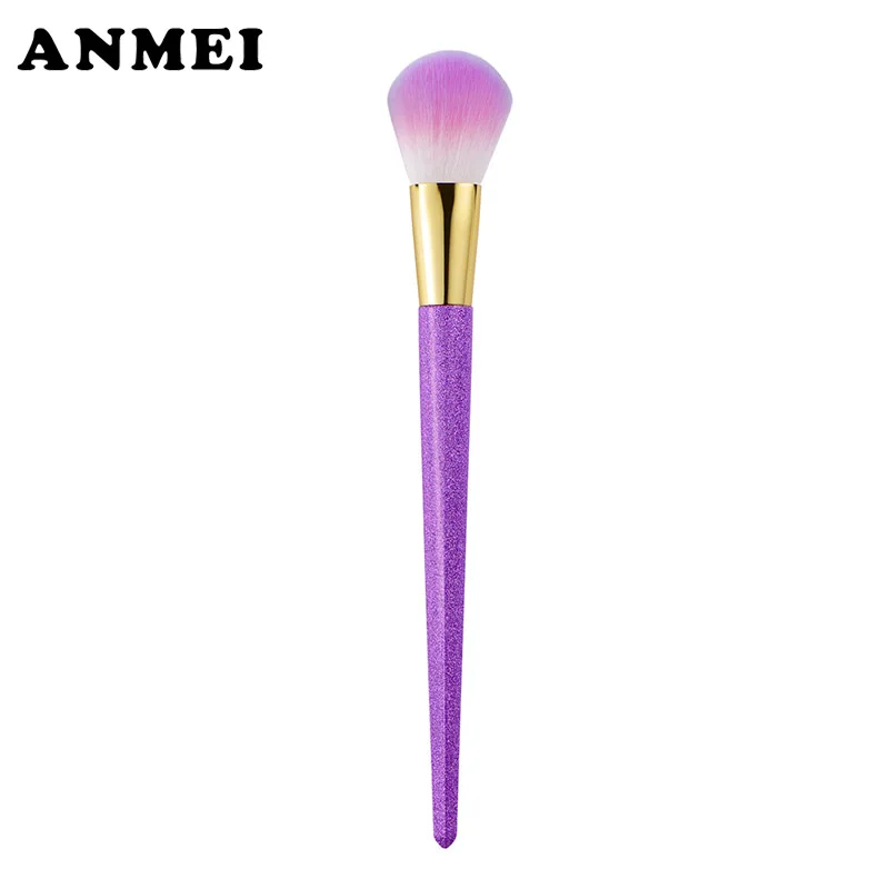 1Pcs Diamond glittering Unique Purple Makeup Brushes Set unicorn Matte Flash Powder Cosmetic Foundation Contour Tool | Красота и