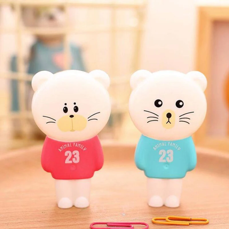

1pc Creative Cartoon Bear Correction Belt Cute Animal Correction Belt Children'S Student Stationery Gifts (Random Colors)