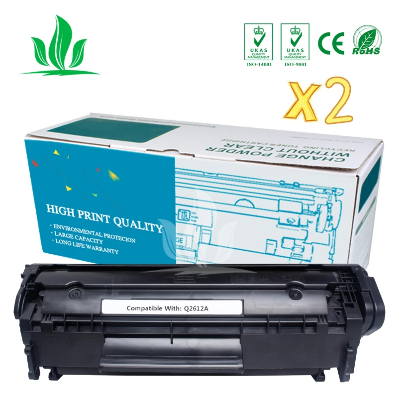 2PK Q2612A 2612A 12a тонер-картридж совместимый для HP LJ 1010 1012 1015 1018 1020 1022 3010 3015 3020 3030 M1005