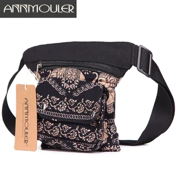 Annmouler Vintage Women Waist Belt Bag Adjustable Fanny Pack Bohemian Style Waist Pack Multi-pocket Phone Pouch Bag for Gifts 1