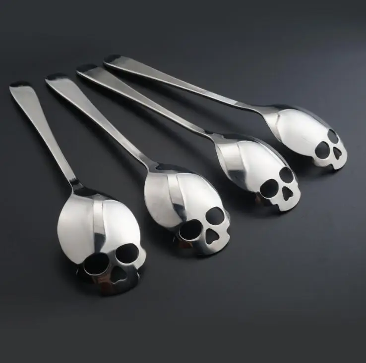 CTDSGW00964 Skull Shaped Spoon 304 Stainless Steel Coffee Spoon Dessert
