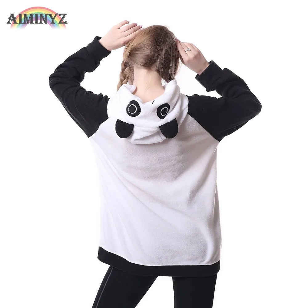 AIMINYZ фланелевая весенне осенняя одежда с изображением животных панды унисекс для