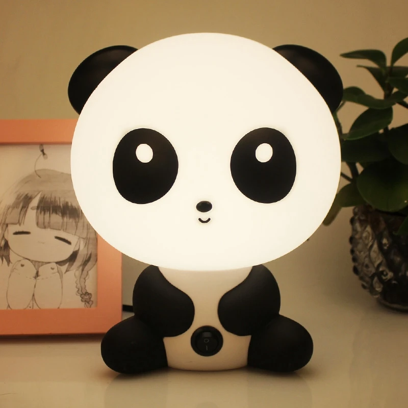 Creative Panda Night Lamp Warm Plug Nightlight Valentine's Day Gift Bedroom Bedside Lamp Baby Cartoon Pet LED Light for Children (4)