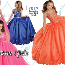 Бальное платье Розовый Королевский Органза Цветок Девочки Платья С Ремнями Кружева Театрализованное Девушки Одеваются С Кристалл