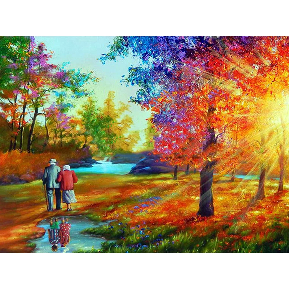 5D DIY Full Drill Square Diamond Painting Scenery Cross Stitch Kits Home Decor