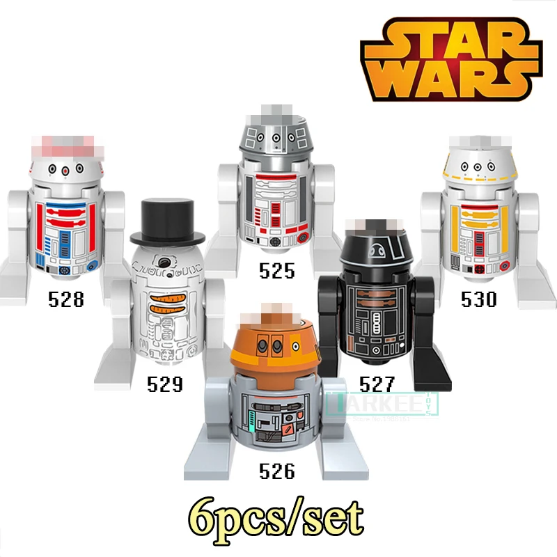 Building Blocks RS-F7 SW424 RS-D8 C-3PO Figures Star Wars Super Heroes Set Bricks Kids DIY Toys Educational Hobbies 6pcs/set | Игрушки и