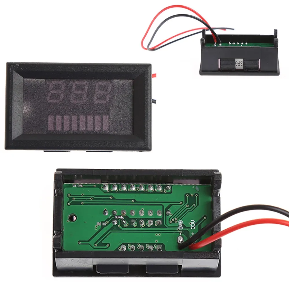 12V Lead Acid Battery Power Capacity LED Indicator Digital Voltmeter