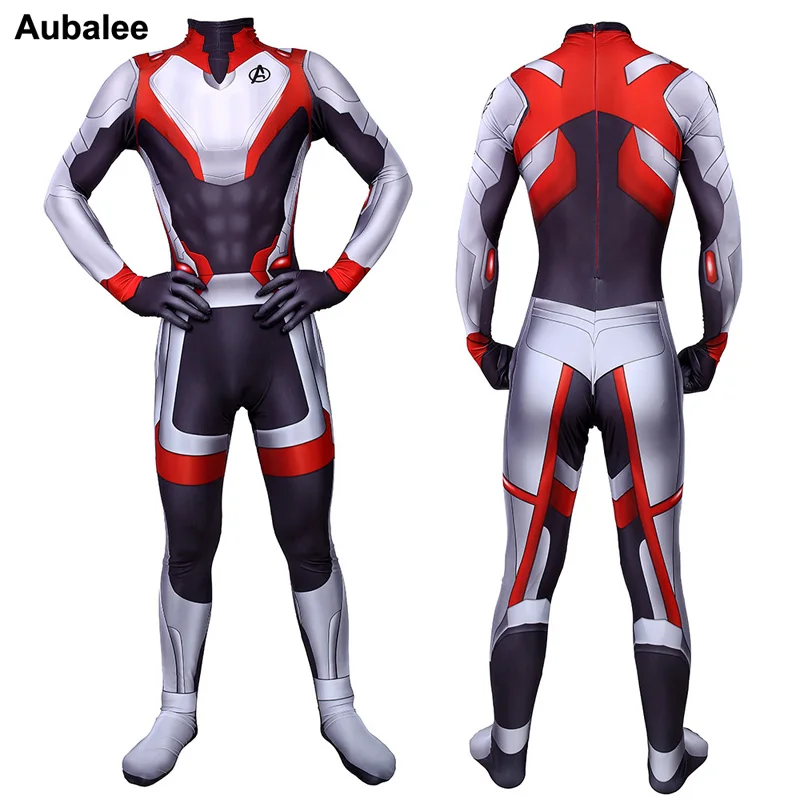Adult Kids Avengers Endgame Quantum Realm Costume Marvel Superhero Cosplay Zentai Bodysuit Jumpsuits Mens Boys Halloween Suit
