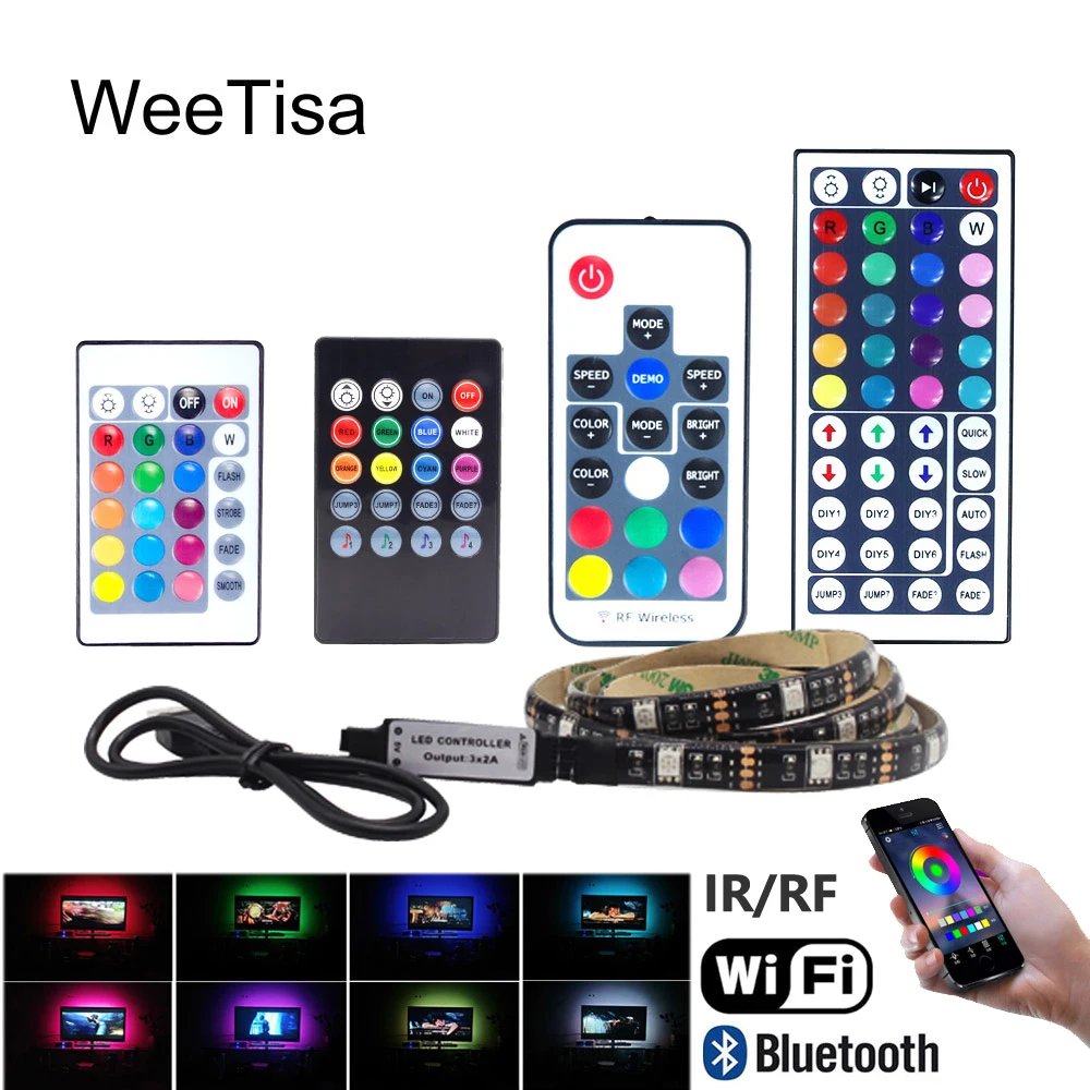 Светодиодная лента USB Bluetooth Wi Fi музыка 5 в RGB Водонепроницаемая SMD 5050 TV фон
