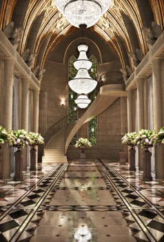 

Laeacco Old Dome Palace Marble Chandelier Flower Vase Corridor Interior Photo Backgrounds Photography Backdrops For Photo Studio