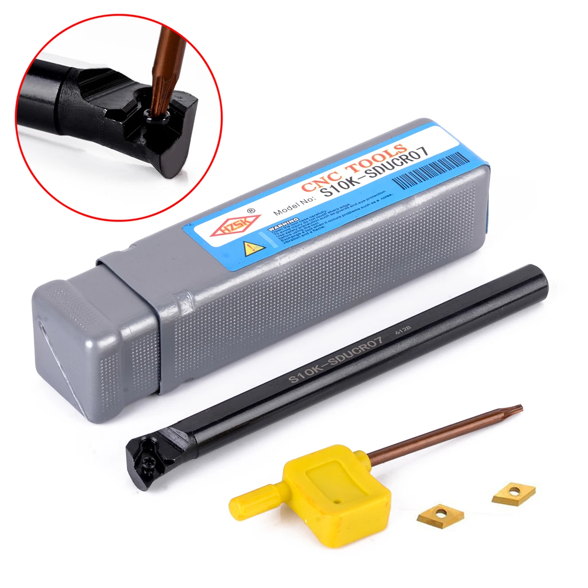 

1 Set Internal Grooving CNC Cutting Tools S10K-SDUCR07 Lathe Turning Tool With 2pcs DCMT0702 Inserts