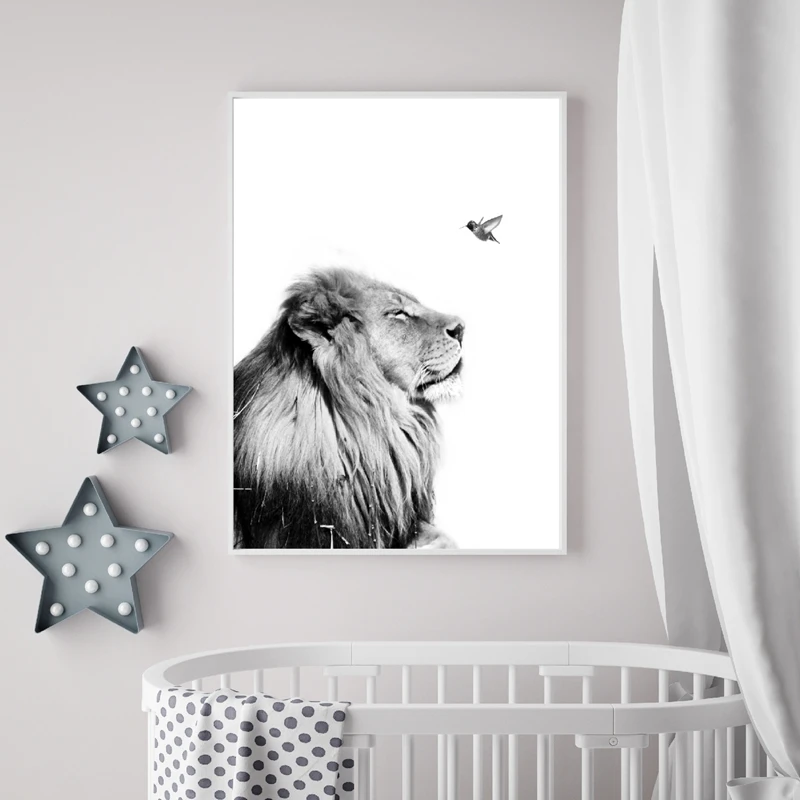 Lion Print Nursery Decor