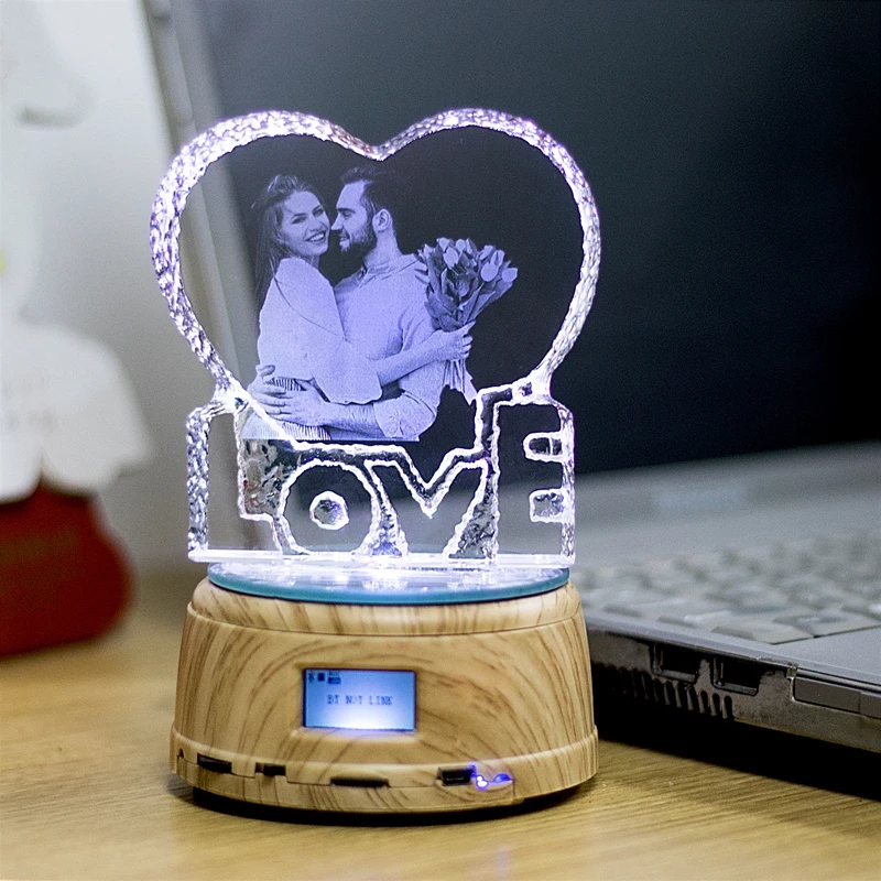 DIY Personalized Photo LED Display Stand Base Speaker Night Light Christmas Gift 