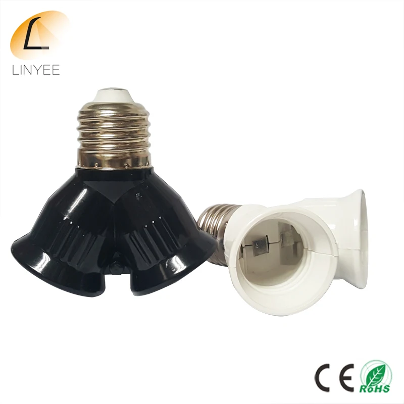 

High Quality E27 to 2xE27 Lamp Socket Base Converter Splitter Adapter Converter Socket Extend Bulb Base Converter Socket Extend