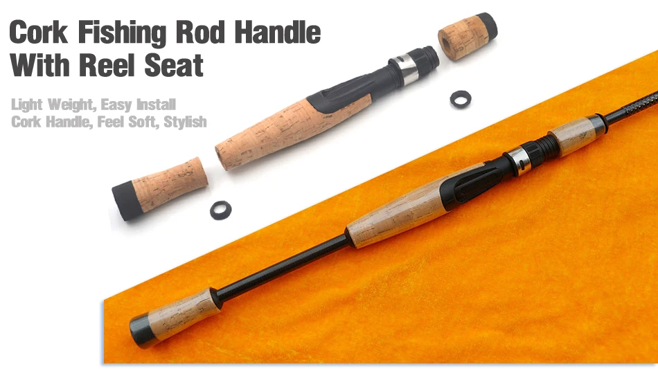 Fishing Tackle Spinning Rod Building Split Grip Cork Handle Kit Reel Seat 