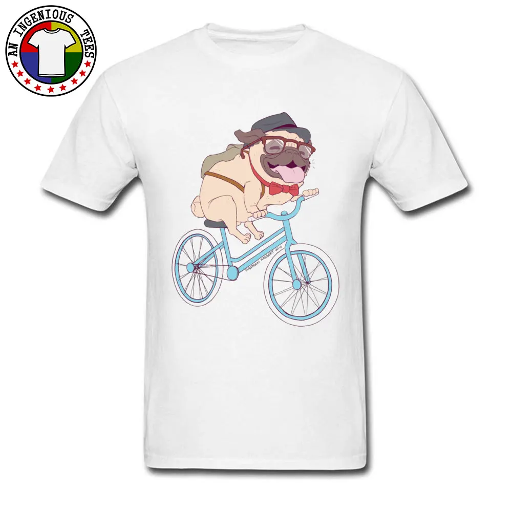 cosie Hipster Pug Mens T Shirts High Quality Summer Short Sleeve Tops Shirts Round Neck 100% Cotton Fabric T-shirts Hipster Pug white