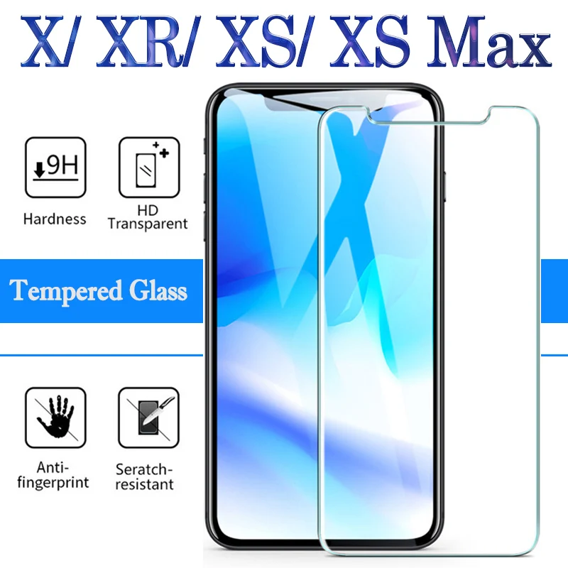 

For Iphone XS Glass Screen Protector X S Max XR 10 R Protective Glass On xphone ihpone armor Film iphione hiphone Tempered Glas
