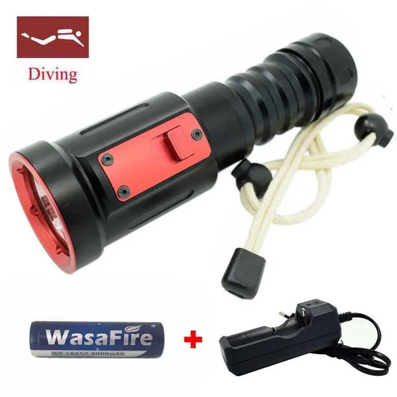 

New Powerful 5000Lumens LED Diving flashlight XM-L2 Underwater light Powerful lamp for underwater hunting Led Diving Torch