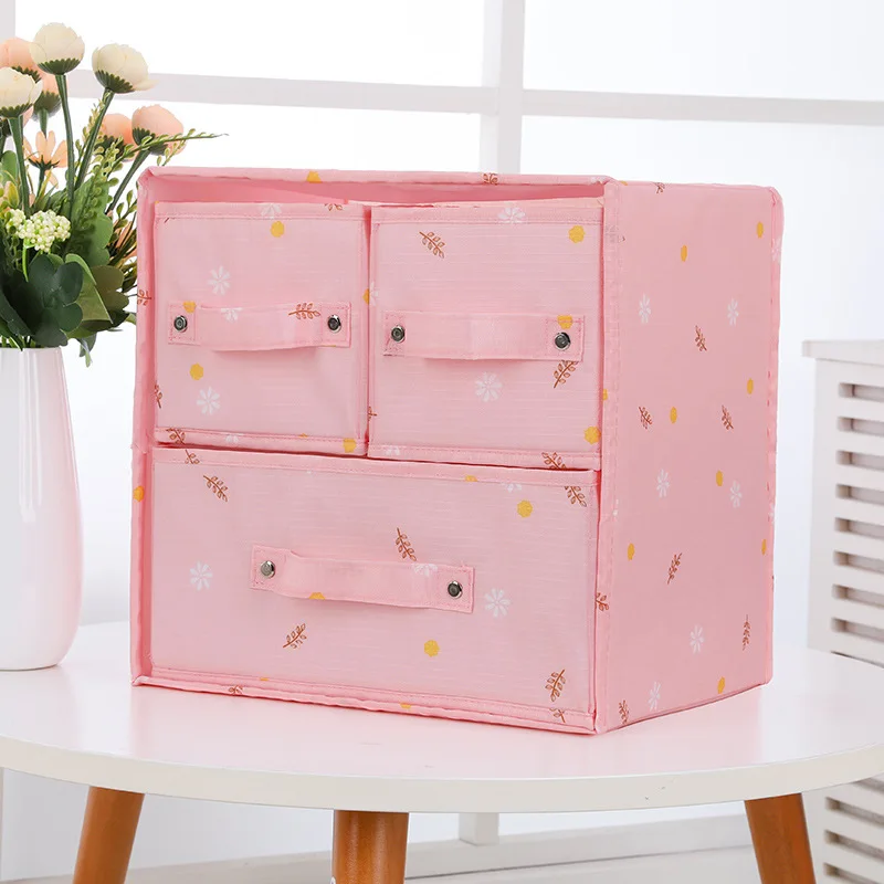 

Munti-function Desktop Storage Box Oxford Fabric Underwear Socks Organizador Cajones Ropa Interior Linen Organizer