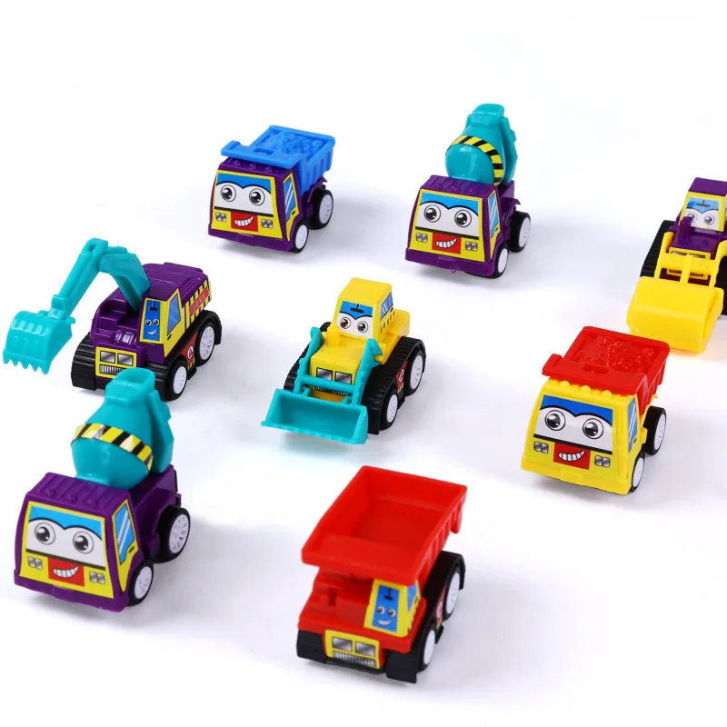 6 шт./лот детские игрушки мини строительная машина автомобили-цемент, бульдозер, дорожный каток, экскаватор, самосвал, трактор игрушки для мальчика