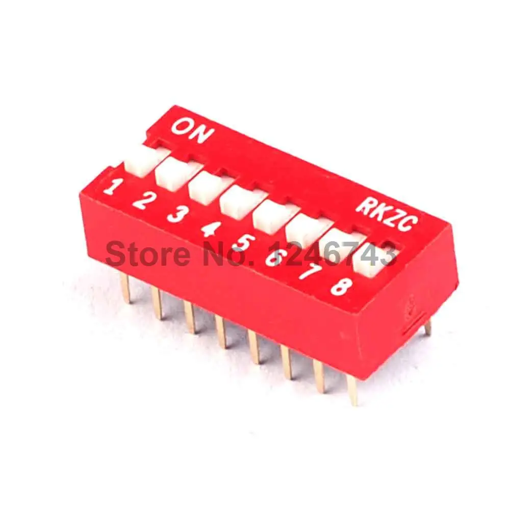 

2pcs New Hotsale Best Price In Aliexpress promotion 2.54mm Pitch 8 Positions 16 Pin red DIP Switch 8P