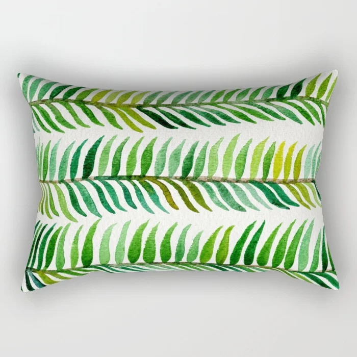 Watercolor Green Leaves Fashion Design Throw Pillowcase Cover Home