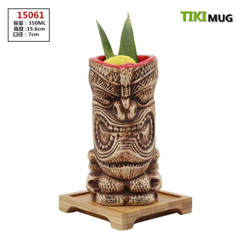 Hawaii Tiki кружки Коктейльные футбольные чашки пивные напитки Кружка вина керамическая Tiki кружки - Цвет: see chart