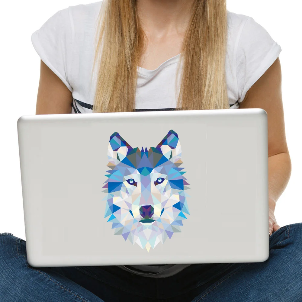 

Wolf Head Geometry wall Stickers On latop 3D Styling computer Vinyl Art wall decor Waterproof Decal Creative sticker