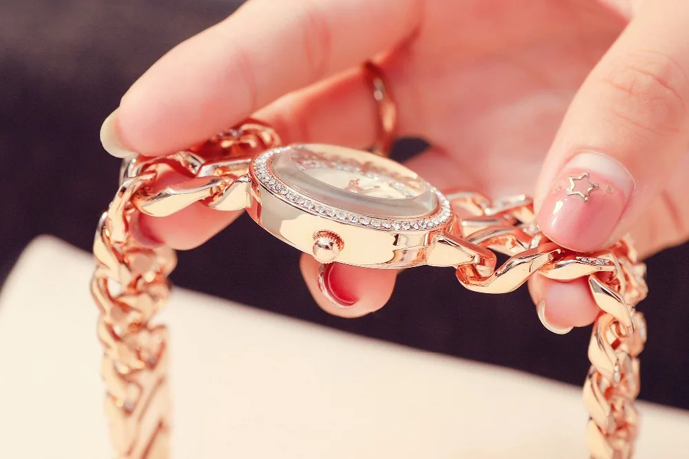 G&D Luxury Women Watches Silver Crystal Ladies Bracelet Watch Dress Quartz Wristwatch Reloj Mujer relogio feminino Clock Gift