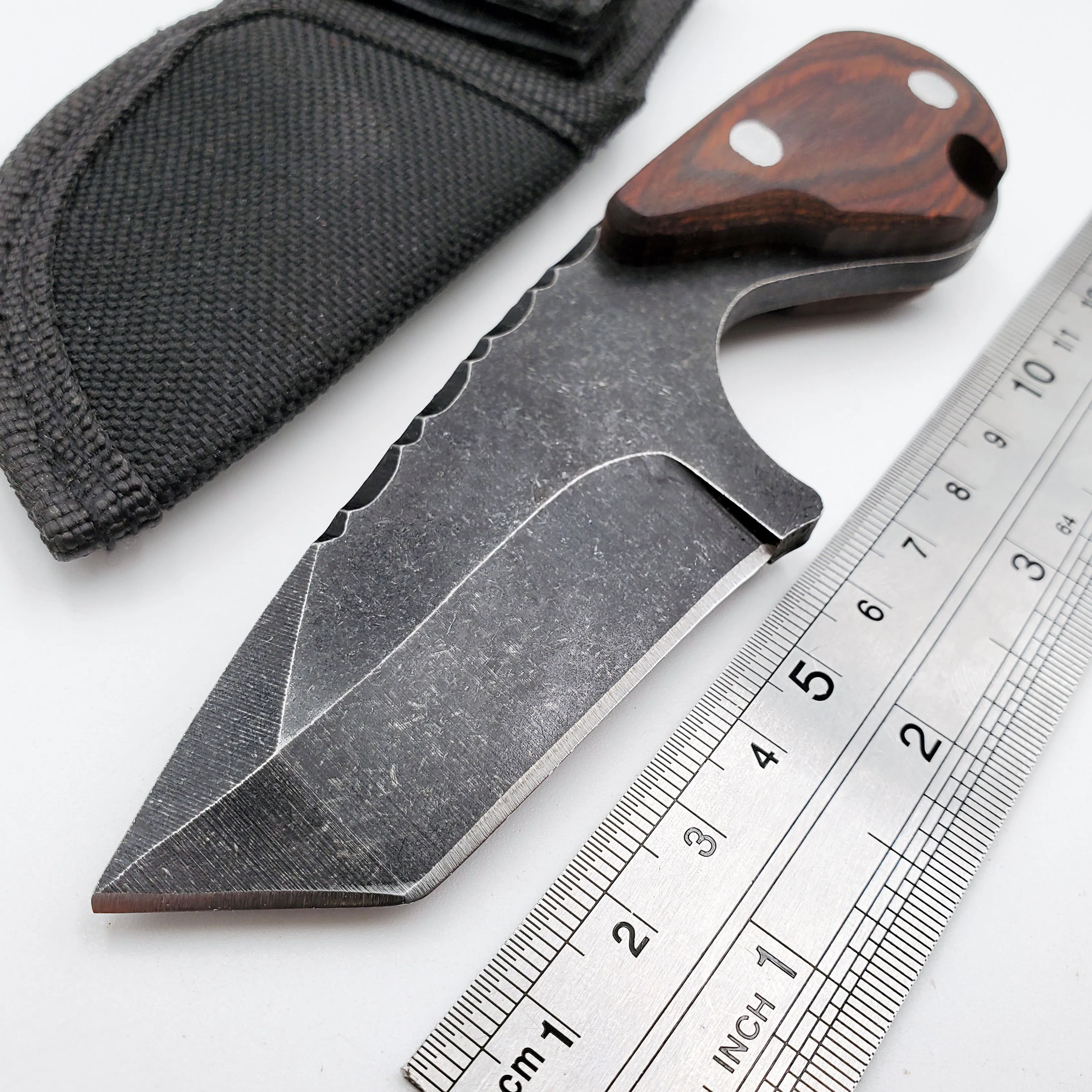 

JSSQ Fixed Blade EDC Knife 440C Blade Wood Outdoor Camping Tactical Knives Hunting Survival Pocket Knifes Combat Utility Tools