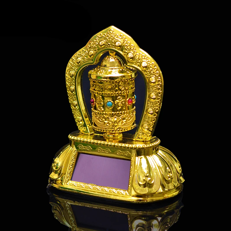 Solar Energy Power Tibetan Buddhist Prayer Wheel Ceremonial Auspicious Items Car Decoration scriptures | Дом и сад