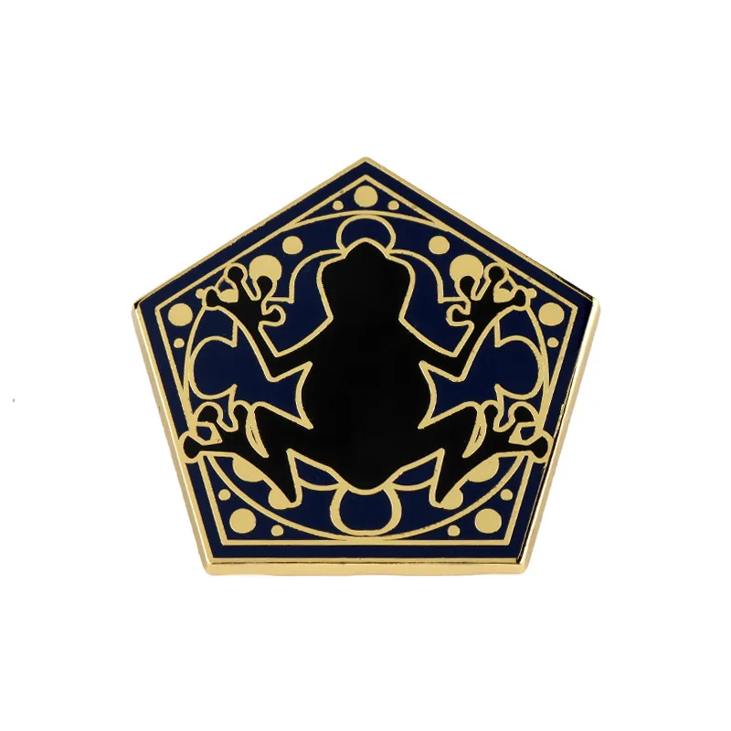 

Harri Potter Chocolate Frog Metal Alloy Brooches Pins Hogwarts Fashion Gold Brooch